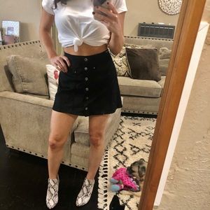 Express Snap Button A Line Mini Skirt